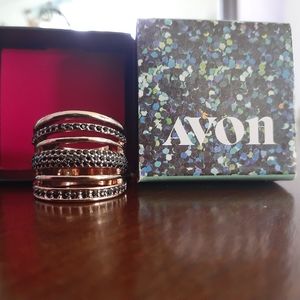 Gold and black color ring size 8